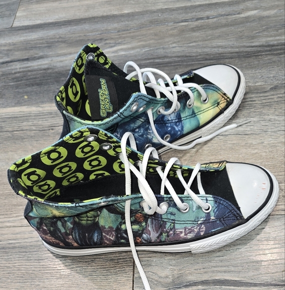 Converse Green Lantern DC Comics Chuck Taylor Sneakers Kids 3 - Picture 8 of 12